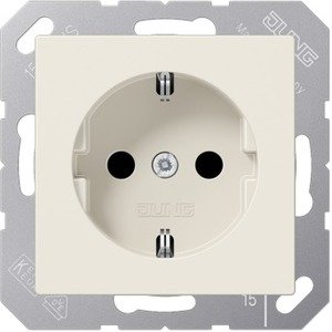 Фото Jung A1520 Розетка с заземляющим контактом (16 А, под рамку, скрытая установка, слоновая кость)