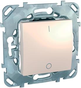 Фото Schneider Electric Unica MGU5.262.25ZD Выключатель одноклавишный двухполюсный (16 А, под рамку, скрытая установка, бежевый)