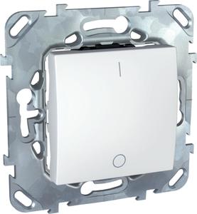 Фото Schneider Electric Unica MGU5.262.18ZD Выключатель одноклавишный двухполюсный (16 А, под рамку, скрытая установка, белый)