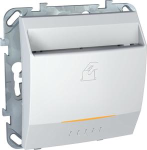 Фото Schneider Electric Unica MGU5.283.18ZD Выключатель для ключ-карты (10 А, подсветка, под рамку, скрытая установка, белый)