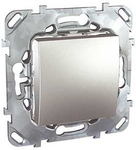Фото Schneider Electric Unica Top MGU5.201.30ZD Выключатель одноклавишный (10 А, под рамку, скрытая установка, алюминий)