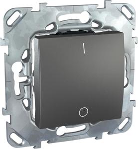 Фото Schneider Electric Unica Top MGU5.262.12ZD Выключатель одноклавишный двухполюсный (16 А, под рамку, скрытая установка, графит)