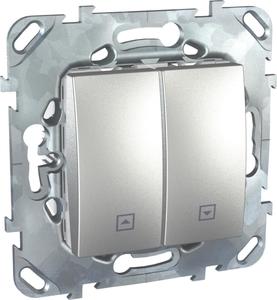 Фото Schneider Electric Unica Top MGU5.207.30ZD Выключатель для жалюзи двухклавишный (10 А, без фиксации, под рамку, скрытая установка, алюминий)