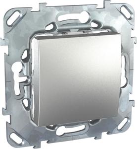 Фото Schneider Electric Unica Top MGU5.206.30ZD Выключатель-кнопка одноклавишный (10 А, под рамку, скрытая установка, алюминий)