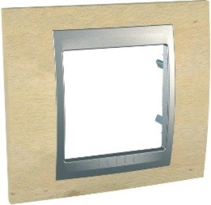 Фото Schneider Electric Unica Top MGU66.002.0M1 Рамка 1-постовая (алюминий/бук)