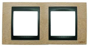 Фото Schneider Electric Unica Top MGU66.004.2M1 Рамка 2-постовая (горизонтальная, графит/бук)