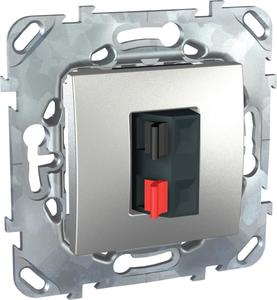 Фото Schneider Electric Unica Top MGU5.486.30ZD Розетка аудио (1 канал, под рамку, скрытая установка, алюминий)