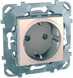 Фото Schneider Electric Unica MGU5.036.25ZD Розетка с заземляющим контактом (16 А, под рамку, скрытая установка, бежевая)