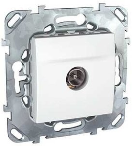 Фото Schneider Electric Unica MGU5.462.18ZD Розетка телевизионная (TV, 11 дБ, под рамку, скрытая установка, белая)