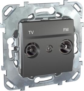 Фото Schneider Electric Unica Top MGU5.451.12ZD Розетка телевизионная (TV+Radio, под рамку, скрытая установка, графит)