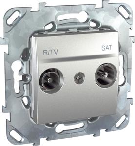 Фото Schneider Electric Unica Top MGU5.454.30ZD Розетка телевизионная (TV/Radio+SAT, под рамку, скрытая установка, алюминий)
