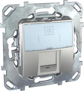 Фото Schneider Electric Unica Top MGU5.425.30ZD Розетка компьютерная (RJ45, cat.6, под рамку, скрытая установка, алюминий)