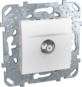 Фото Schneider Electric Unica MGU5.488.18ZD Розетка телевизионная (SAT, под рамку, скрытая установка, белая)