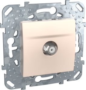 Фото Schneider Electric Unica MGU5.488.25ZD Розетка телевизионная (SAT, под рамку, скрытая установка, бежевая)