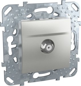 Фото Schneider Electric Unica Top MGU5.488.30ZD Розетка телевизионная (SAT, под рамку, скрытая установка, алюминий)