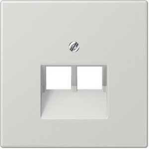 Фото Jung LS990 LS969-2UALG Крышка розетки компьютерной (RJ45+RJ45, светло-серая)