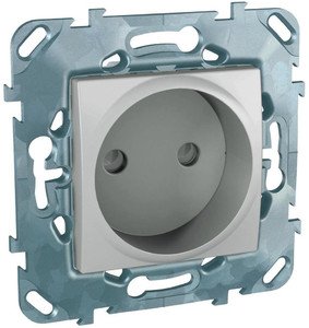 Фото Schneider Electric Unica Top MGU5.033.30ZD Розетка со шторками (16 А, под рамку, скрытая установка, алюминий)