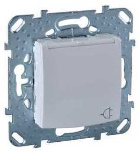Фото Schneider Electric Unica MGU5.037.18TAZD Розетка с заземляющим контактом (16 А, под рамку, скрытая установка, шторки, крышка, белая)