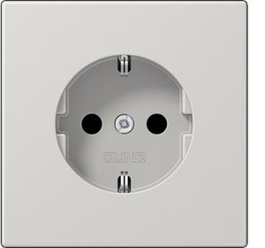 Фото Jung LS990 LS1520LG Розетка с заземляющим контактом (16 А, под рамку, скрытая установка, светло-серая)