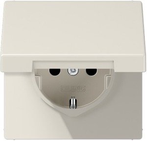 Фото Jung LS990 LS520KL Розетка с заземляющим контактом (16 А, под рамку, крышка, скрытая установка, слоновая кость)