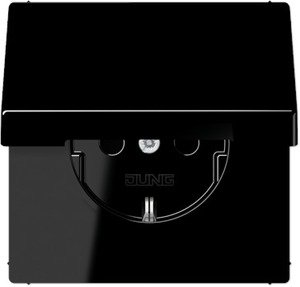 Фото Jung LS990 LS1520KLSW Розетка с заземляющим контактом (16 А, под рамку, крышка, скрытая установка, черный)