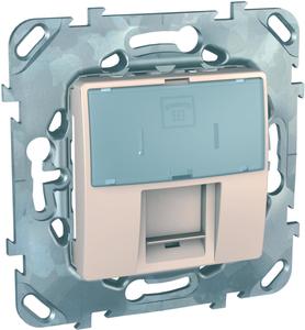 Фото Schneider Electric Unica MGU5.493.25ZD Розетка телефонная (RJ12, под рамку, скрытая установка, бежевая)