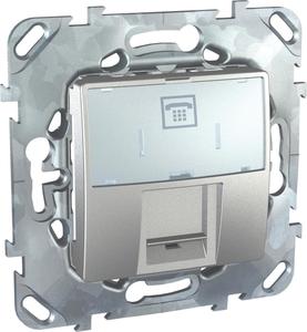 Фото Schneider Electric Unica Top MGU5.493.30ZD Розетка телефонная (RJ12, под рамку, скрытая установка, алюминий)