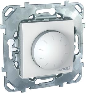 Фото Schneider Electric Unica MGU5.511.18ZD Светорегулятор поворотный (400 Вт, R+L, под рамку, скрытая установка, белый)