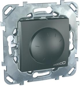 Фото Schneider Electric Unica Top MGU5.510.12ZD Светорегулятор поворотный (ЭПРА 1-10В DC, 400 Вт, R+L, под рамку, скрытая установка, графит)