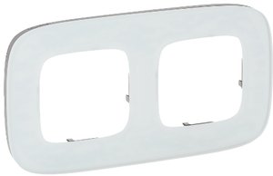 Фото Legrand Valena Allure 755542 Рамка 2-постовая (универсальная, белое стекло)