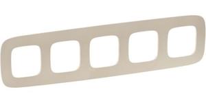 Фото Legrand Valena Allure 754385 Рамка 5-постовая (универсальная, тиснение бежевое)