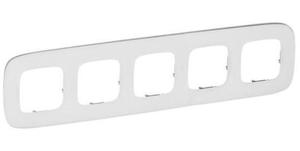 Фото Legrand Valena Allure 755545 Рамка 5-постовая (универсальная, белое стекло)