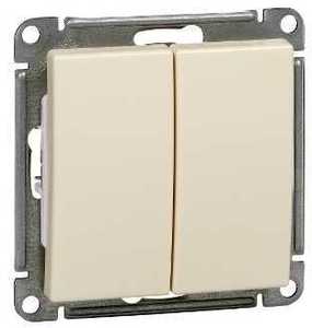 Фото Schneider Electric W59 VS510-252-2-86 Выключатель двухклавишный (10 А, под рамку, скрытая установка, слоновая кость)