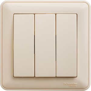 Фото Schneider Electric W59 VS0510-351-28 Выключатель трехклавишный (10 А, в сборе, скрытая установка, слоновая кость)