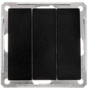 Фото Schneider Electric W59 VS0516-351-6-86 Выключатель трехклавишный (16 А, под рамку, скрытая установка, черный бархат)
