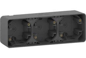 Фото Schneider Electric Mureva S MUR37713 Установочная коробка тройная (горизонтальная, IP55, антрацит)