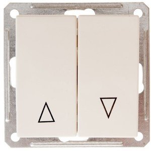 Фото Schneider Electric W59 VS416-253-2-86 Выключатель для жалюзи двухклавишный (16 А, без фиксации, под рамку, скрытая установка, слоновая кость)