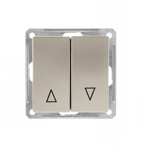 Фото Schneider Electric W59 VS416-253-4-86 Выключатель для жалюзи двухклавишный (16 А, без фиксации, под рамку, скрытая установка, шампань)