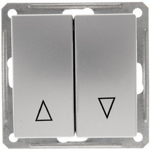 Фото Schneider Electric W59 VS416-253-5-86 Выключатель для жалюзи двухклавишный (16 А, без фиксации, под рамку, скрытая установка, матовый хром)