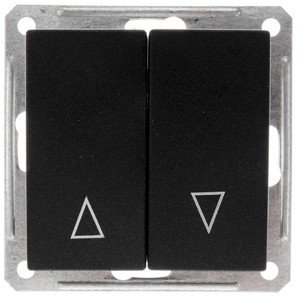 Фото Schneider Electric W59 VS416-253-6-86 Выключатель для жалюзи двухклавишный (16 А, без фиксации, под рамку, скрытая установка, черный бархат)