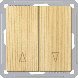 Фото Schneider Electric W59 VS416-253-7-86 Выключатель для жалюзи двухклавишный (16 А, без фиксации, под рамку, скрытая установка, сосна)