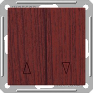Фото Schneider Electric W59 VS416-253-9-86 Выключатель для жалюзи двухклавишный (16 А, без фиксации, под рамку, скрытая установка, мореный дуб)