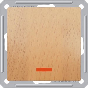 Фото Schneider Electric W59 VS116-151-8-86 Выключатель одноклавишный с самовозвратом (16 А, под рамку, подсветка, скрытая установка, бук)