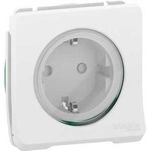 Фото Schneider Electric Mureva S MUR39134 Розетка одинарная с заземляющим контактом (16 А, IP55, под рамку, шторки, скрытая установка, белая)