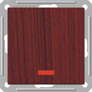 Фото Schneider Electric W59 VS716-159-9-86 Переключатель одноклавишный перекрестный (16 А, под рамку, подсветка, скрытая установка, мореный дуб)