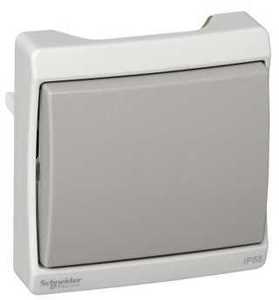 Фото Schneider Electric Mureva ENN37021 Выключатель одноклавишный (10 А, под коробку, открытая установка, серый)