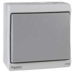 Фото Schneider Electric Mureva ENN35826 Выключатель однокнопочный (10 А, в сборе, открытая установка, серый)