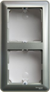 Фото Schneider Electric W59 KP-252-48 Коробка для наружного монтажа с рамкой (2-постовая, открытой установки, шампань)