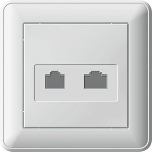 Фото Schneider Electric W59 RSI-251TK5E-18 Розетка комбинированная (RJ45+RJ11, в сборе, скрытая установка, белая)