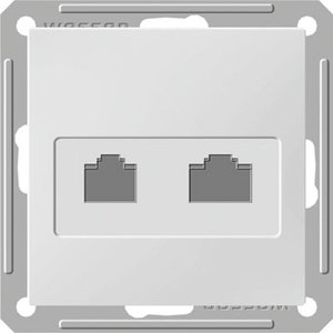 Фото Schneider Electric W59 RSI-251TK5E-1-86 Розетка комбинированная (RJ45+RJ11, под рамку, скрытая установка, белая)